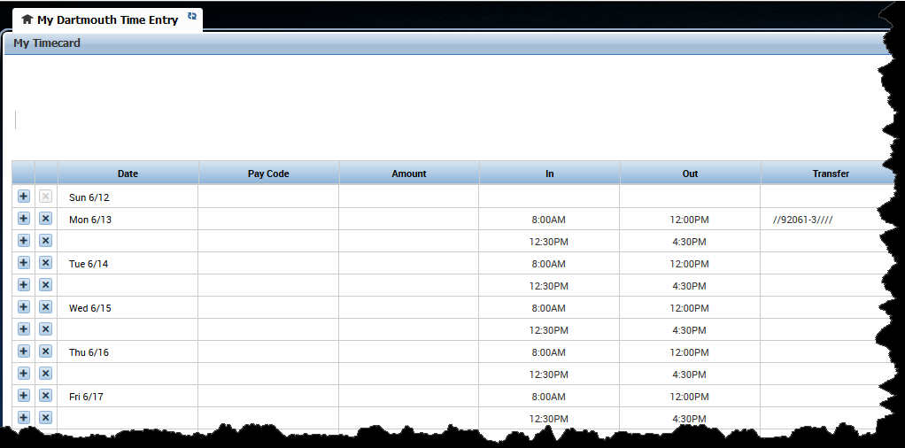 White Background - timecard available to edit