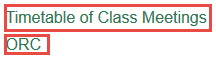 timetable & ORC links