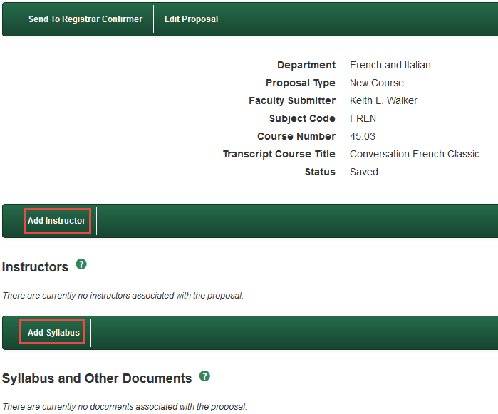 Add intructor/syllabus